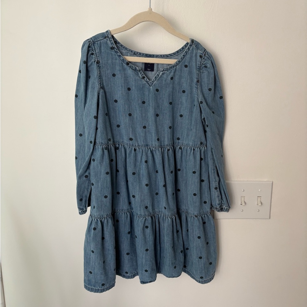 GAP kids Denim polka dot dress